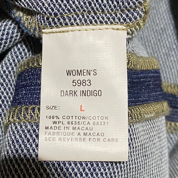 Vintage Woolrich Womens L Denim Dress Embroidered Winter Scene Sleeveless Belted - Picture 9 of 10